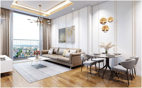Phong cách thiết kế nội thất hiện đại của chung cư sử dụng chất liệu mới