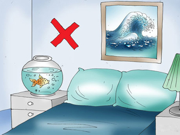 Đặt bể cá trong phòng ngủ gây ảnh hưởng đến tài vận của gia chủ