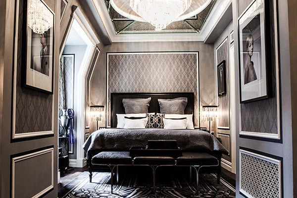 Phong cách Art Deco đòi hỏi cao về sự tương phản màu sắc trong phòng ngủ