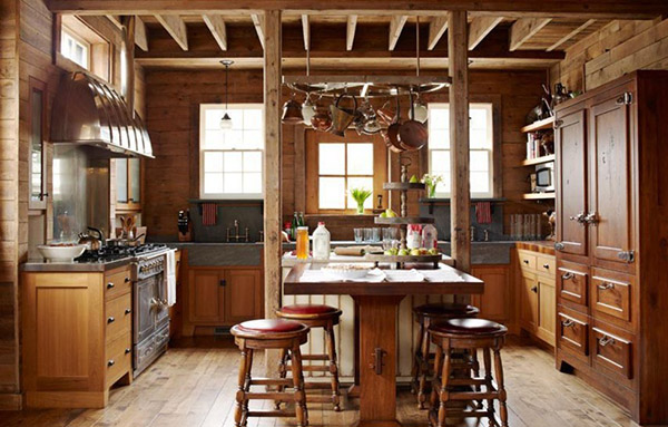 Vẻ đẹp của gỗ mang đến sự gần gũ cho không gian nấu nướng